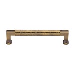 M Marcus Heritage Brass Cabinet Pull Bauhaus Hammered Design 160mm Centre to Centre